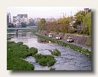 People walk, bike and less commonly, drive along the riverside path. IMG_6194